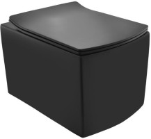 Унитаз подвесной Jaquar безободковый, сиденье с микролифтом, черный матовый KUS-BLM-35953BIUFSM-0