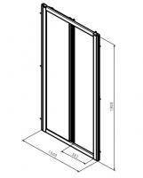 Душевая дверь Kolo GEO 100 см прозрачное стекло, хром/серебрянный блеск, Reflex 560.133.00.3-1
