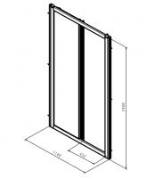 Душевая дверь Kolo GEO 110 см прозрачное стекло, хром/серебрянный блеск, Reflex 560.143.00.3-1