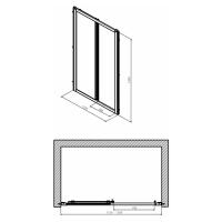 Душевая дверь Kolo GEO 120 см, прозрачное стекло, хром/серебристый блеск, Reflex 560.153.00.3-1