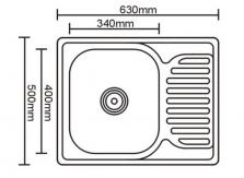 Кухонная мойка Stellar  0.6 мм, глубина 16 см S66350D-1