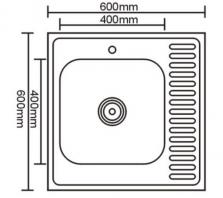 Кухонная мойка Stellar  0,9 мм, глубина 20 см S96060LD-1