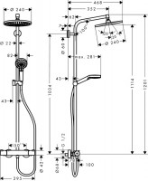 Душевая система Hansgrohe Crometta S 240 1jet Showerpipe с термостатом 27267000-1