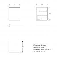 Шкафчик Geberit Acanto 45 см стеклянная панель белый 500.618.01.2-1