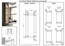 Дизайнерский радиатор Caleido ICE GOLD вертикальный 1820*540 золотой FICE18530SVG-1