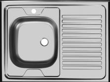 Кухонная мойка Ukinox  80х60 см слив. отверстие 1.5" матовая STD800.600-5C 0L-0