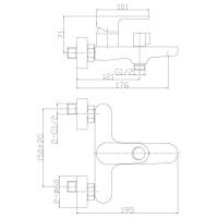 Смеситель для ванны и душа Rossinka Silvermix RS33-31  хром (RS33-31)-1