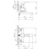 Смеситель для ванны и душа Rossinka Silvermix RS43-36  кнопочный дивертор, хром (RS43-36)-1