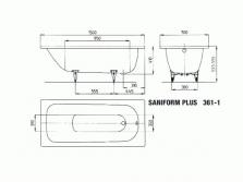Ванна стальная Kaldewei Saniform Plus 150х70 см (361-1) (уценка) 111600010001-1