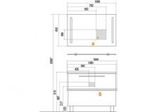 Шкаф-пенал Акватон Турин с черными панелями 1A118003TUJ10-1