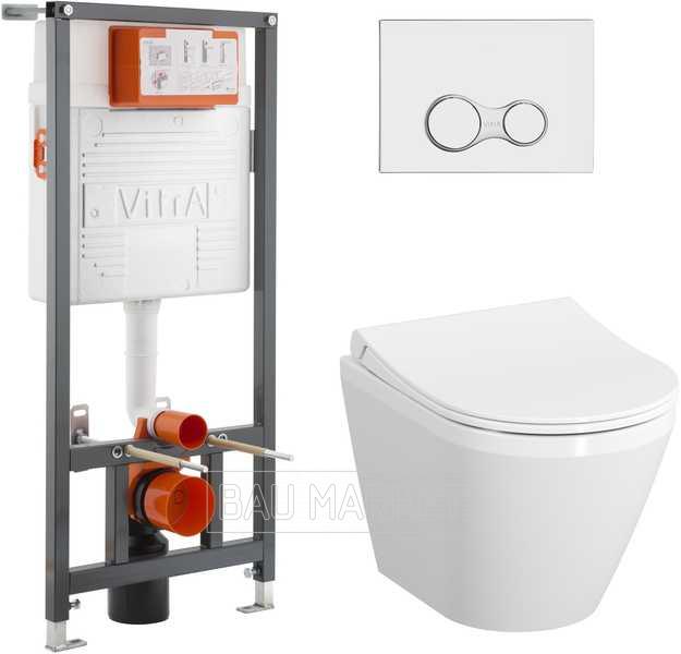 Комплект Vitra L-box Integra Rimex: унитаз+инсталляция+кнопка+ сиденье   (9856B003-7200)