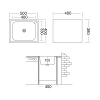 Кухонная мойка Ukinox Классика 50х40 см без перелива CLM500.400 —4С -С-1