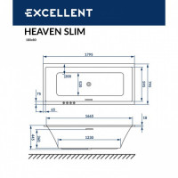 Ванна акриловая Excellent Heaven Slim NEW 180x80 WAEХ.HEV18WHS-2