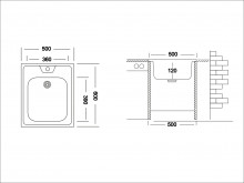 Кухонная мойка РБ ECO 50х60 см ECO 500.600-1