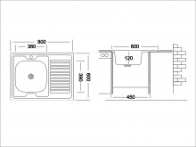 Кухонная мойка РБ ECO 80х60 см L ECO 800.600 L-1