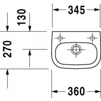 Умывальник Duravit D-Code 36х27 см отверстие под смеситель слева max002681-2