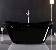 Ванна акриловая Rea Ferrano Black 170х80 см с сифоном REA-W6000-2