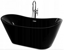 Ванна акриловая Rea Ferrano Black 170х80 см с сифоном REA-W6000-0