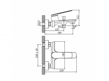 Смеситель для ванны и душа AV Engineering (Lt) D35 AVBEN3-A454-632-1