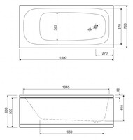 Передняя панель Cezares Emp для ванн EMP-150-SCR-1