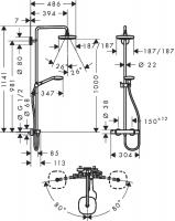 Душевая система Hansgrohe Croma Select E 180 2jet Showerpipe с термостатом 27256400-1