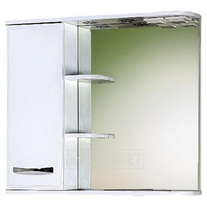 Зеркало-шкаф Акваль Виола 80 см белый левый (AV048000L)