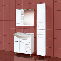 Зеркало-шкаф Акваль Виола 80 см белый левый (AV048000L)-1