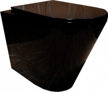 Унитаз приставной CeramaLux  черно-глянцевый с сиденьем 3178-18-0