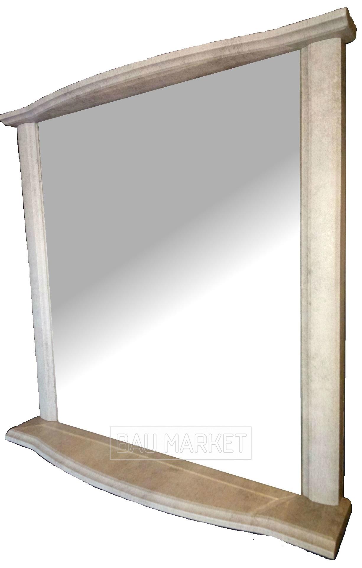 Зеркало Бел-Гаммари Гамма Люкс 4 63.5х65 см камень светлый с белыми боковинами 