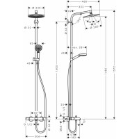 Душевая система Hansgrohe Crometta S 240 Showerpipe с термостатом 27320000-1
