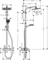Душевая система Hansgrohe Crometta E 240 1jet Showerpipe 27284000-1