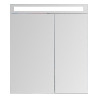 Зеркало-шкаф Dreja Max 70 см 2 дверцы, 4 стекл. полки, белый глянец 77.9007W-1
