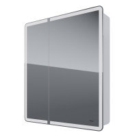 Зеркало-шкаф Dreja Point 70 см 2 дверцы, 2 стекл. полки, LED-подстветка белый 99.9033-1