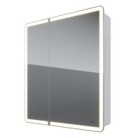 Зеркало-шкаф Dreja Point 70 см 2 дверцы, 2 стекл. полки, LED-подстветка белый 99.9033-0