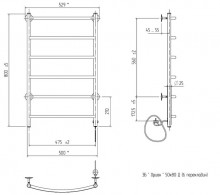 Электрический полотенцесушитель Zorg Орион Лесенка 50x80, 80 вт (К-универсальное, прямая, справа)-1