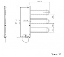 Электрический полотенцесушитель Zorg Флюгер 45-75 3П, 50 вт (К-кнопка)-1