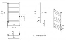 Электрический полотенцесушитель Zorg Соренто Гранд 50-90, 235 вт (К-ЖК панель, Справа) хром-1