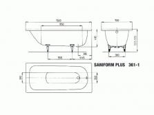 Ванна стальная Kaldewei SANIFORM PLUS 150х70 с самоочищающимся покрытием 111600013001-1