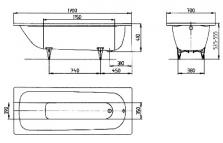 Ванна стальная Kaldewei SANIFORM PLUS (363-1) 170х70 с самоочищающимся покрытием 111800013001-1