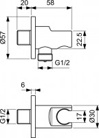 Подключение душевого шланга Ideal Standard Idealrain BC807AA-1