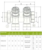 Коллектор Ape 1” с запорными вентилями и отводами на 3/4”, 2 контура 37902L0100-3