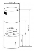 Кухонная островная вытяжка HOMSair ART 1050IS 35 см черный, в 2-х коробках КА-00013093-2