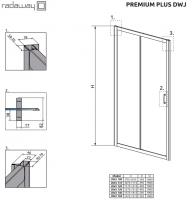Душевая дверь Radaway Premium+ DWJ 120х190 профиль-хром, стекло-коричневое 33313-01-08N-1