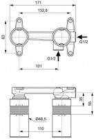 Смеситель с изливом Ideal Standard Сeraplan со встраиваемым комплектом  для монтажа A1313NU BD244AA-3