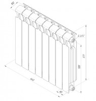 Биметаллический радиатор Rifar Monolit 500 8 секций 120008-5