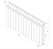 Биметаллический радиатор Rifar Monolit 500 14 секций 120013-3