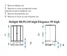 Душевой бокс Domani-Spa Delight 110 high белый / сатин-матированное стекло DS01D110HWM00-4
