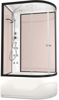 Душевой бокс Domani-Spa Delight 128 high L розовый / прозрачное стекло, с гидромассажем DS01D128LHPcCl10-0