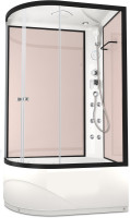 Душевой бокс Domani-Spa Delight 128 high R розовый / прозрачное стекло, с гидромассажем DS01D128RHPcCl10-0