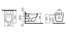 Унитаз подвесной с инсталляцией Vitra S50 в комплекте с сиденьем микролифт и инсталяцией 3/6л 9003B003-7200-1